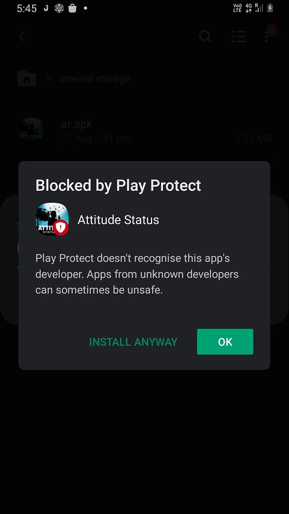 Play Protect doesn't recognise this app's developer. App from unknown