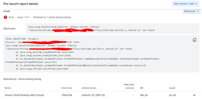 Stablity issue in play console.